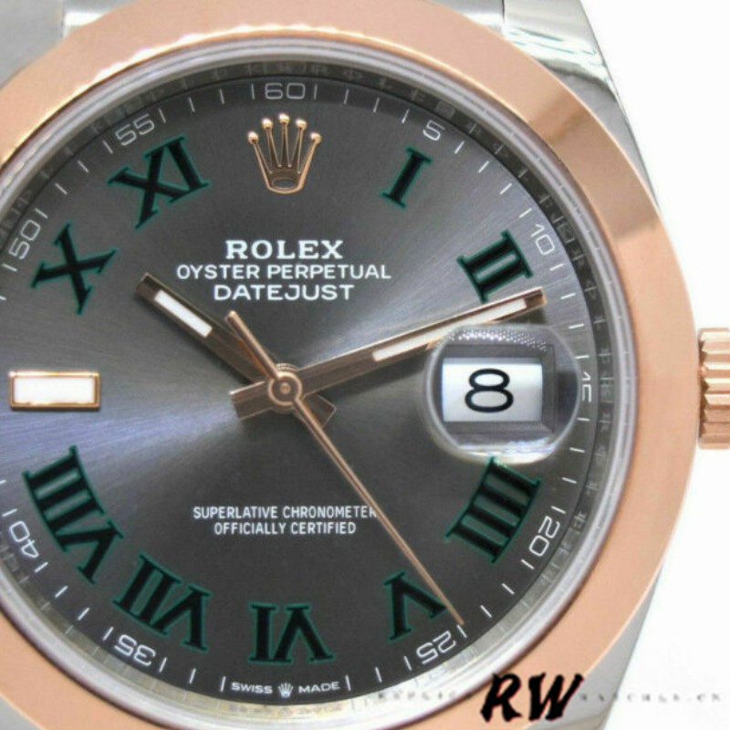Rolex Datejust 126301 Rose Gold Slate Grey Wimbledon Dial 41MM Mens Replica Watch