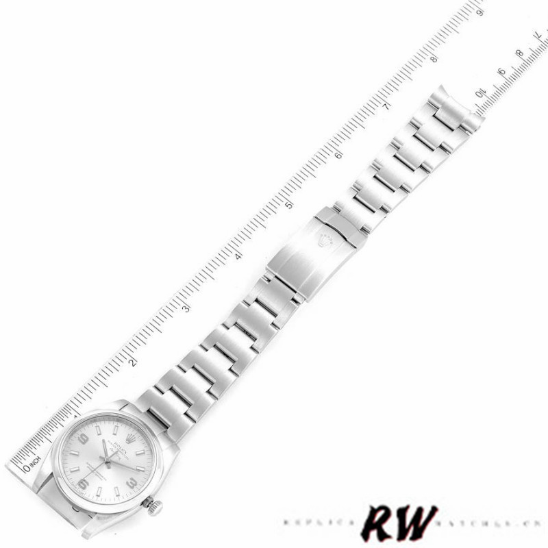 Rolex Oyster Perpetual Air-King 114200 Silver Arabic Dial 34mm Unisex Replica watch
