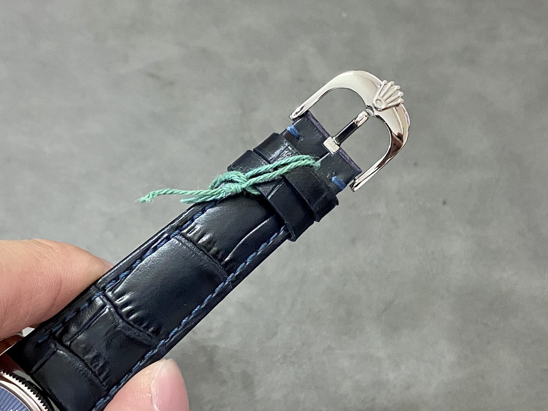 Rolex Cellini Date 50519 Blue Dial Blue Leather Strap 39MM Mens Replica Watch