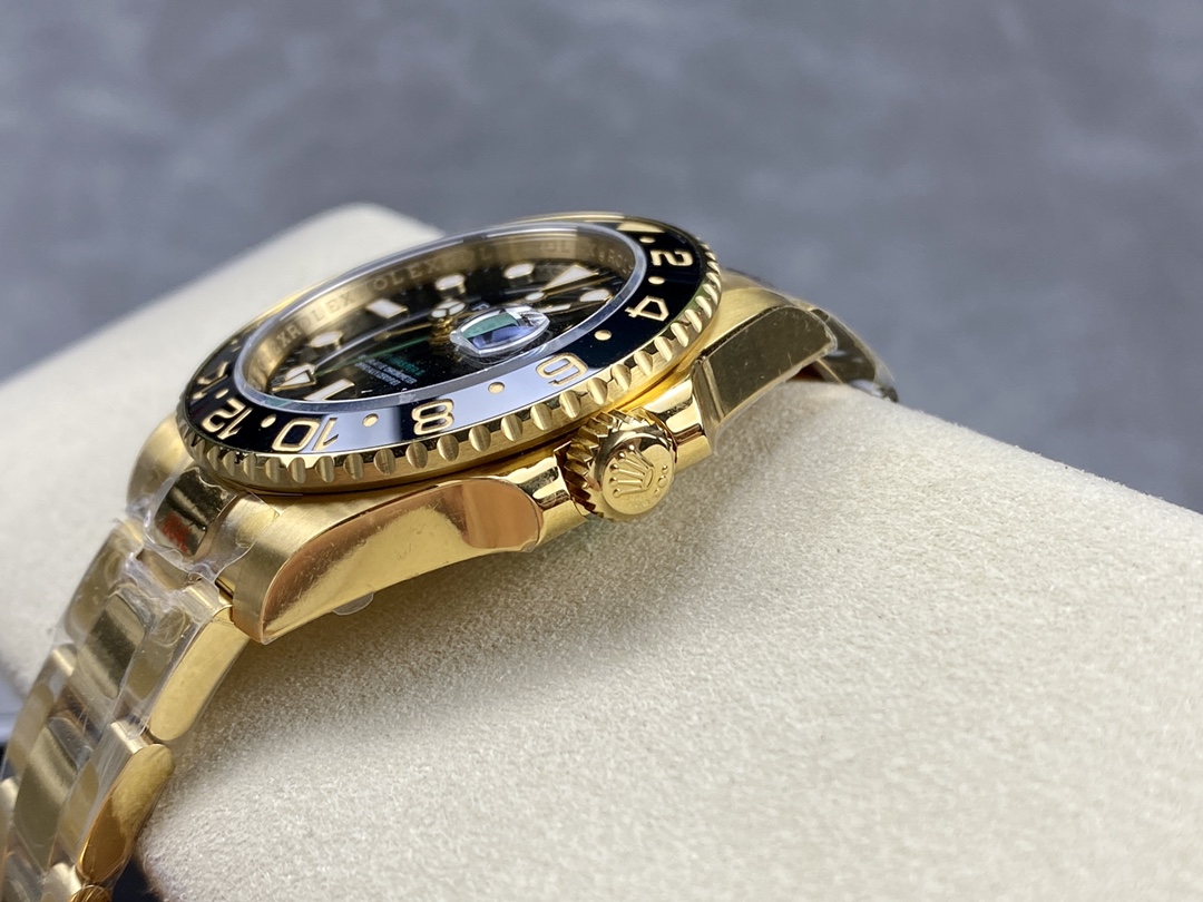 Rolex GMT Master II 40mm Black Dial 116718LN 18k Yellow Gold Men's Watch