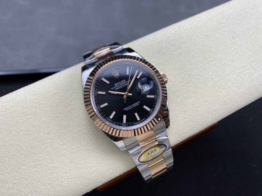 Rolex Datejust 41 Everose Gold Black Dial Oyster Bracelet 126331