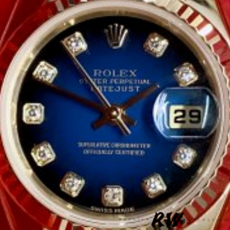 Rolex Datejust 179178 Blue Diamonds Dial Yellow Gold 26MM Lady Replica Watch