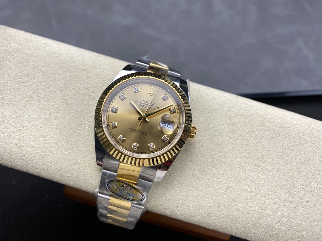 Rolex Datejust 126333 0011 Champagne Diamond Oyster 41mm Two Tone Steel