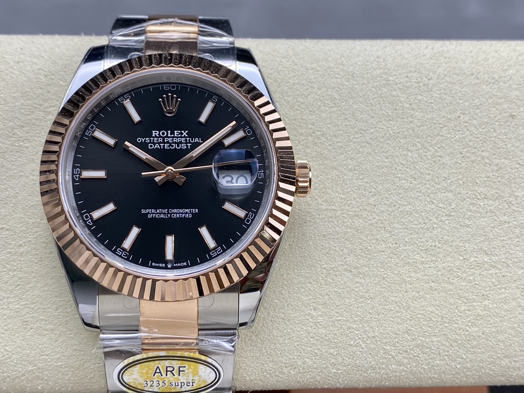Rolex Datejust 41 Everose Gold Black Dial Oyster Bracelet 126331