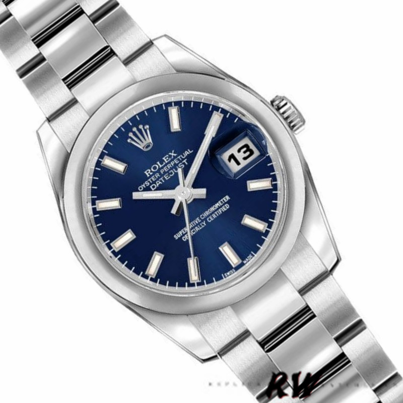 Rolex Datejust 179160 Blue Index Dial Domed Bezel 26MM Lady Replica Watch