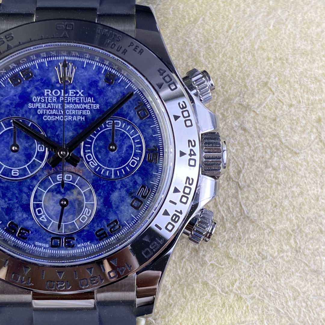 Rolex Daytona 116519 Sodalite Arabic Dial Blue Alligator Leather 40mm Mens Replica Watch