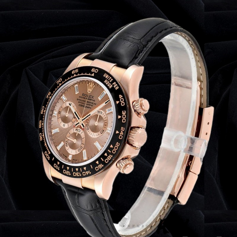 Rolex Cosmograph Daytona 116515LN Leather strap Pink Dial 40mm Mens Replica Watch