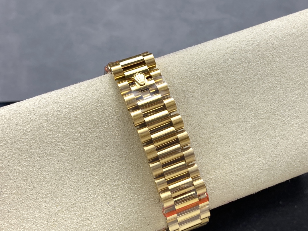 Rolex Day-Date 128348RBR Champagne Index Dial Yellow Gold 36MM Unisex Replica Watch