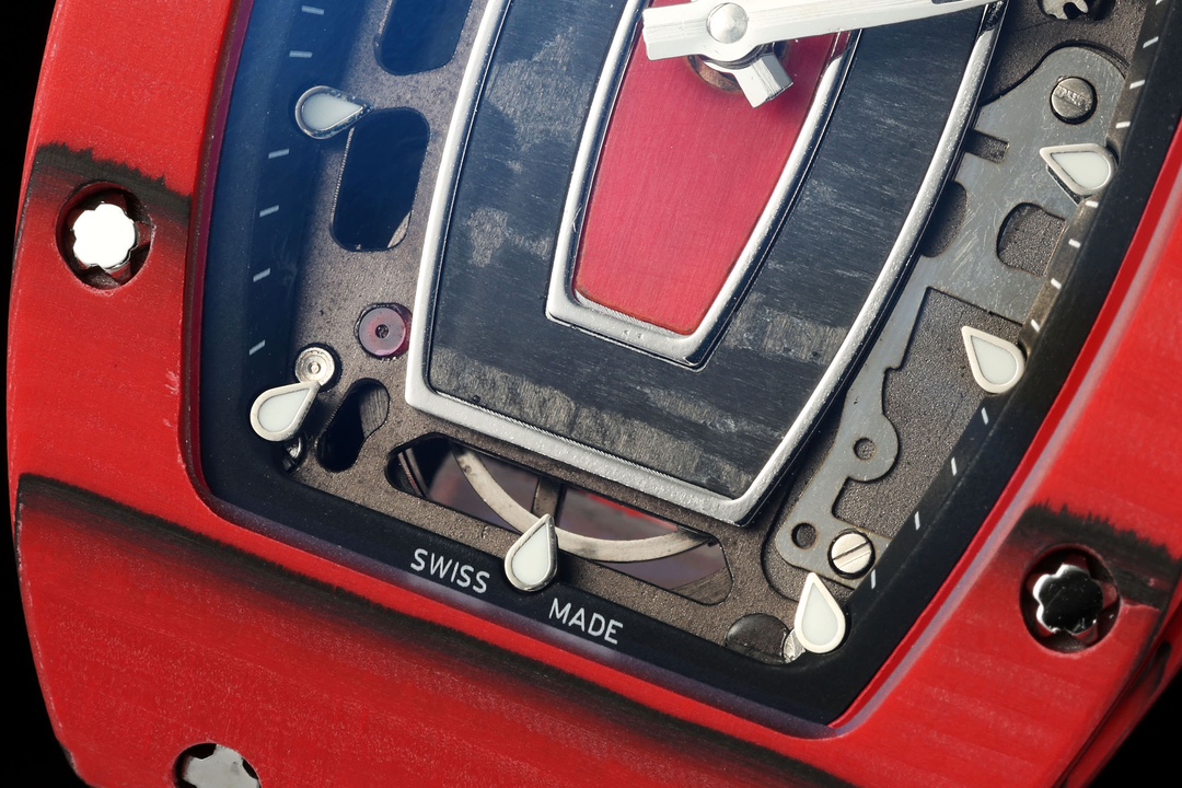 Richard Mille RM07-01 Racing Red Carbon White Rubber Strap 46mm Ladies Watch