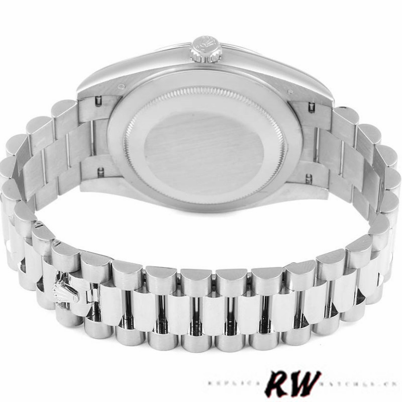 Rolex Day-Date 228239 Blue Roman Dial Fluted Bezel 40mm Mens Replica Watch