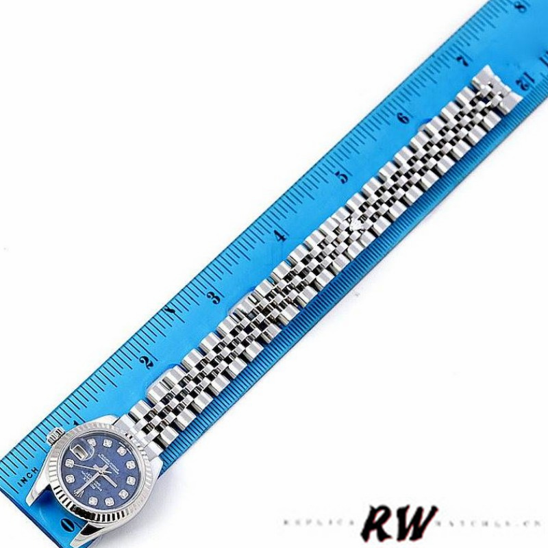 Rolex Datejust 179174 Sodalite Diamond Dial Fluted Bezel 26MM Lady Replica Watch
