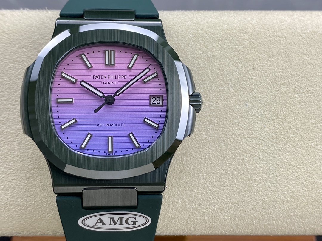 Patek Philippe Nautilus Green Rubber Purple Dial 5711 40MM Watch