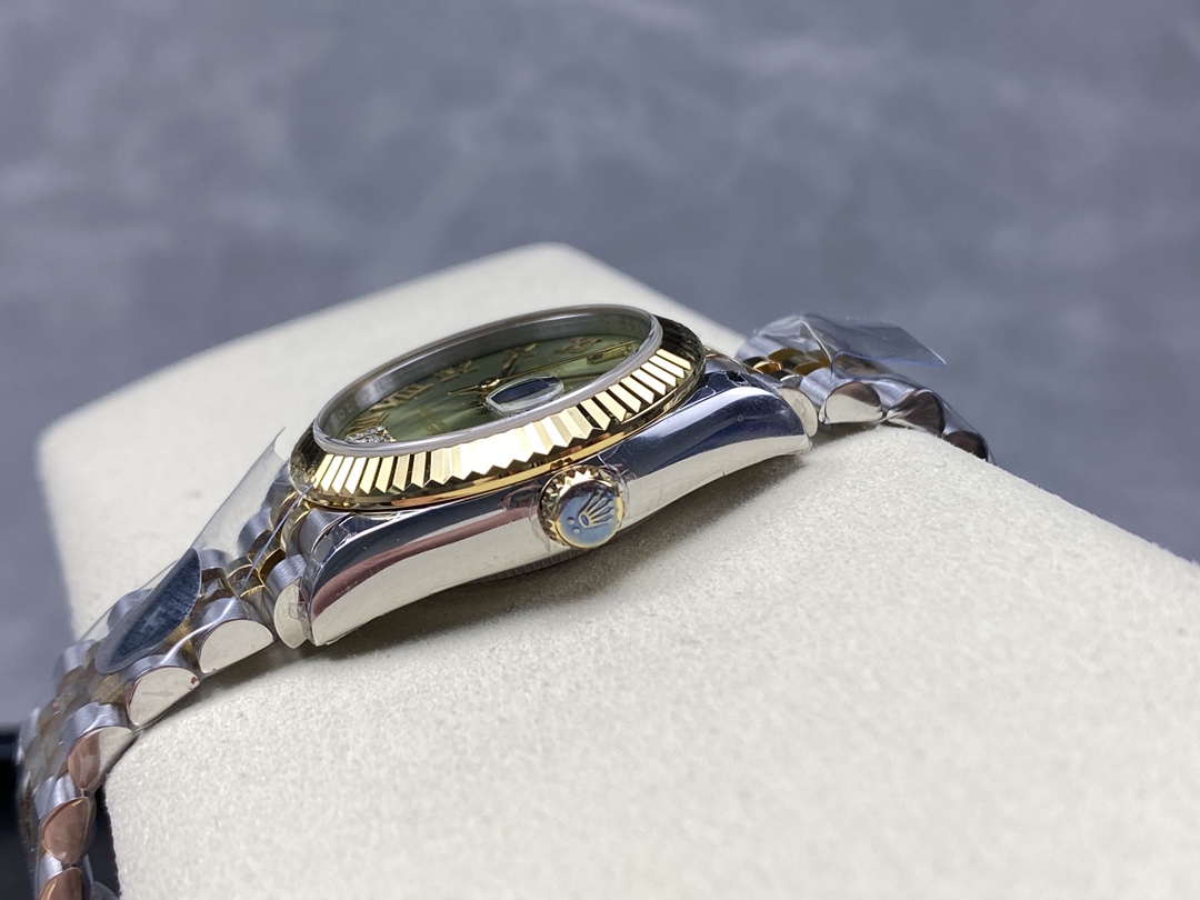 Rolex Datejust 31mm Stainless Steel and Yellow Gold 278273 0016 Green VI Roman Jubilee