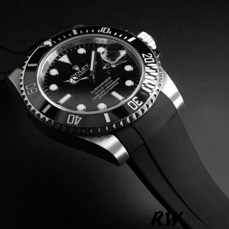 Rolex Submariner 126610LN Black Rubber Strap Black Dial 41mm Mens Replica Watch