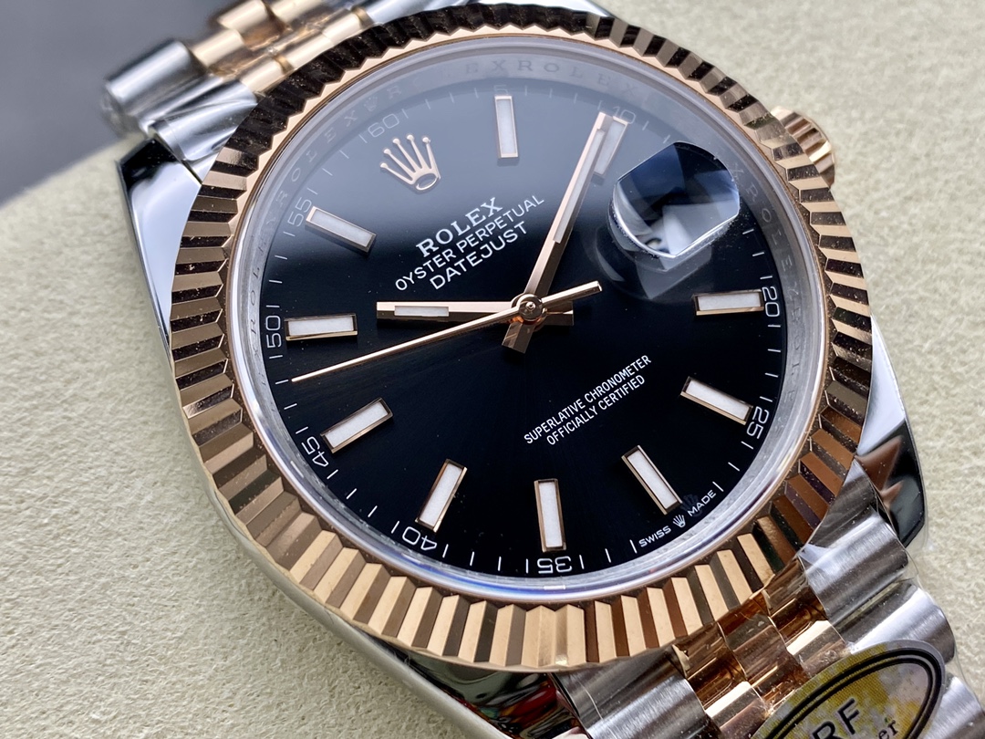 Rolex Datejust 41 Everose Gold Black Dial Jubilee Bracelet 126331