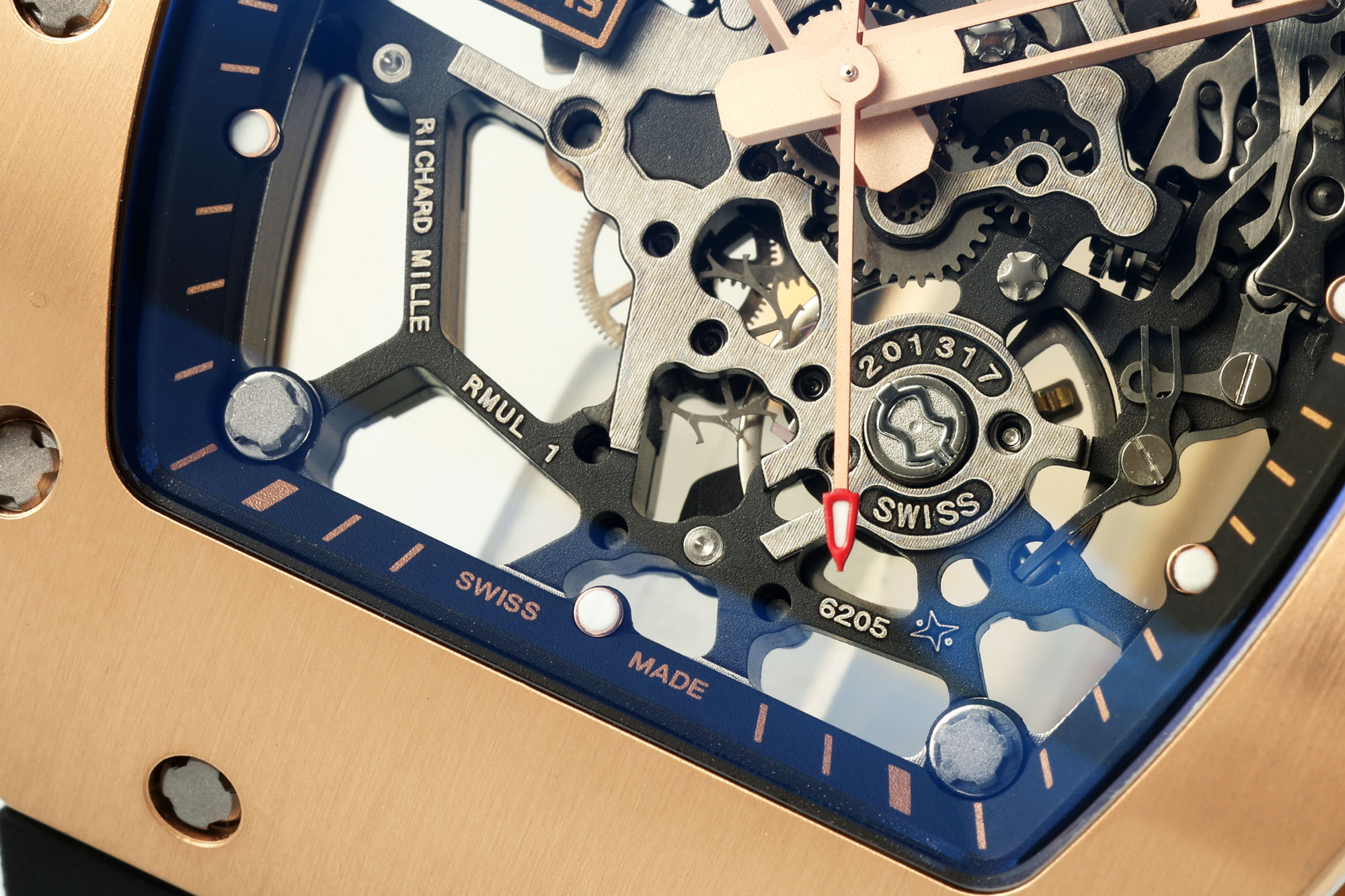 Richard Mille RM 035 Black Toro Nadal Rose Gold Replica Watch