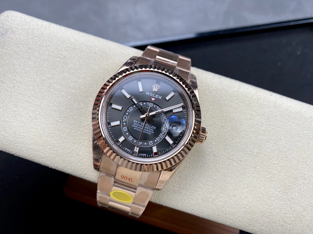 Swiss Rolex Sky Dweller 42 Slate Dial Rose Gold m336935 0004 Men's Replica Watch