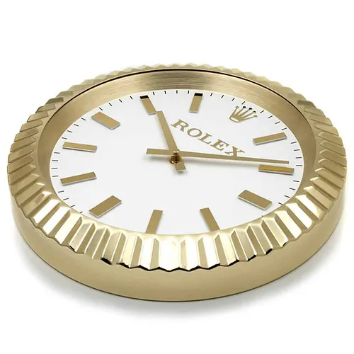Rolex Presidential Classic Gold & White Wall Clock