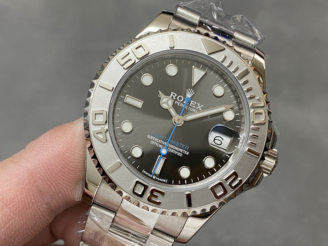 Rolex Yacht-Master 37 Automatic Slate Grey Dial Platinum Bezel Steel M268622 0002 Women's Watch