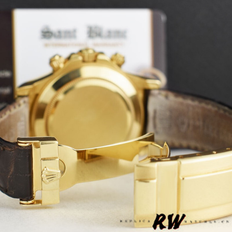 Rolex Daytona 116518 MOP Diamond Dial Brown Leather strap 40mm Mens Replica Watch