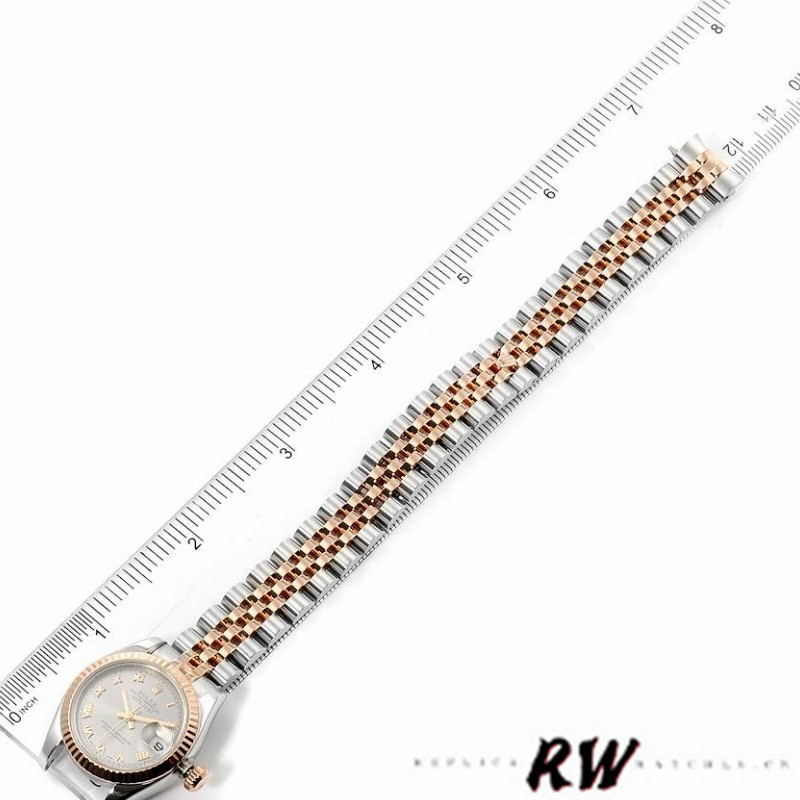 Rolex Datejust 179171 Grey Roman Numeral Dial Fluted Bezel 26MM Lady Replica Watch