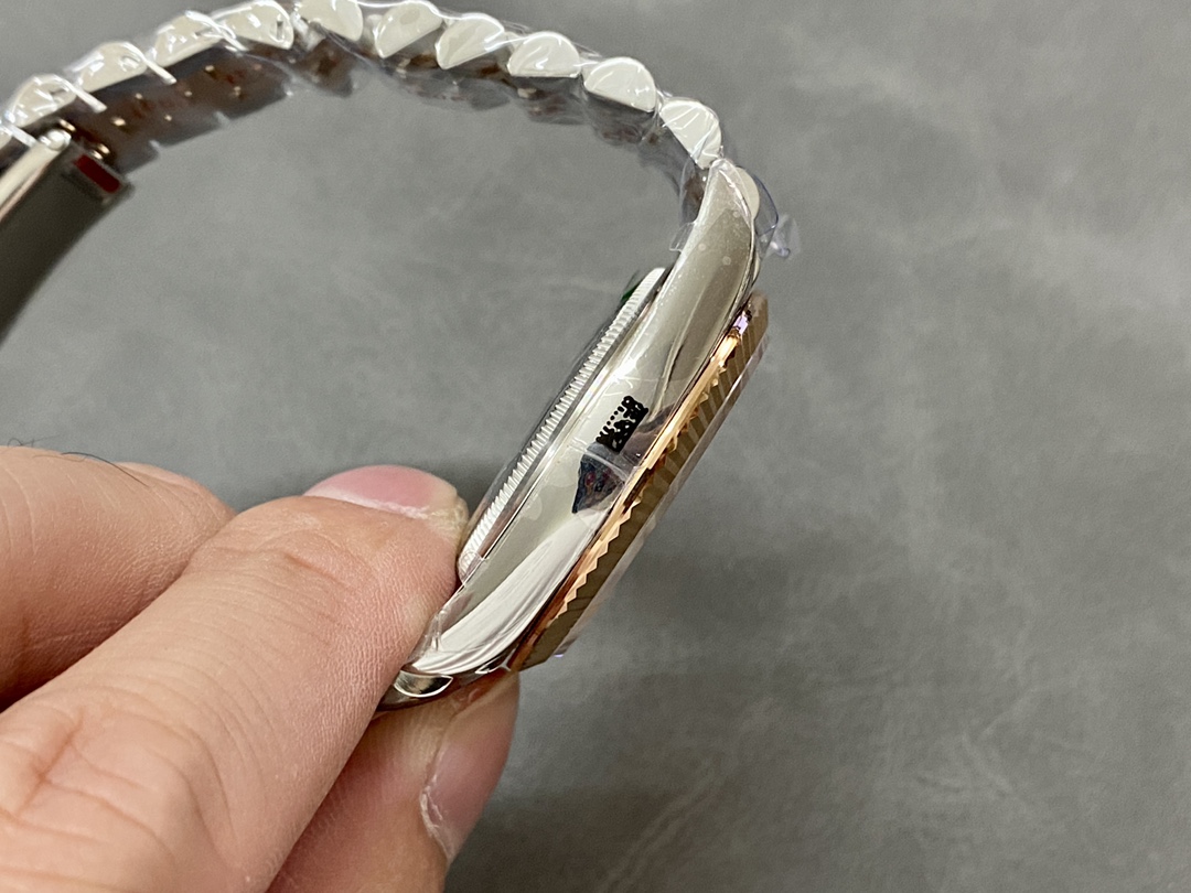 Rolex Datejust 36 Everose Gold Slate Diamond Pave Roman Dial m126231 0023 Women's Watch