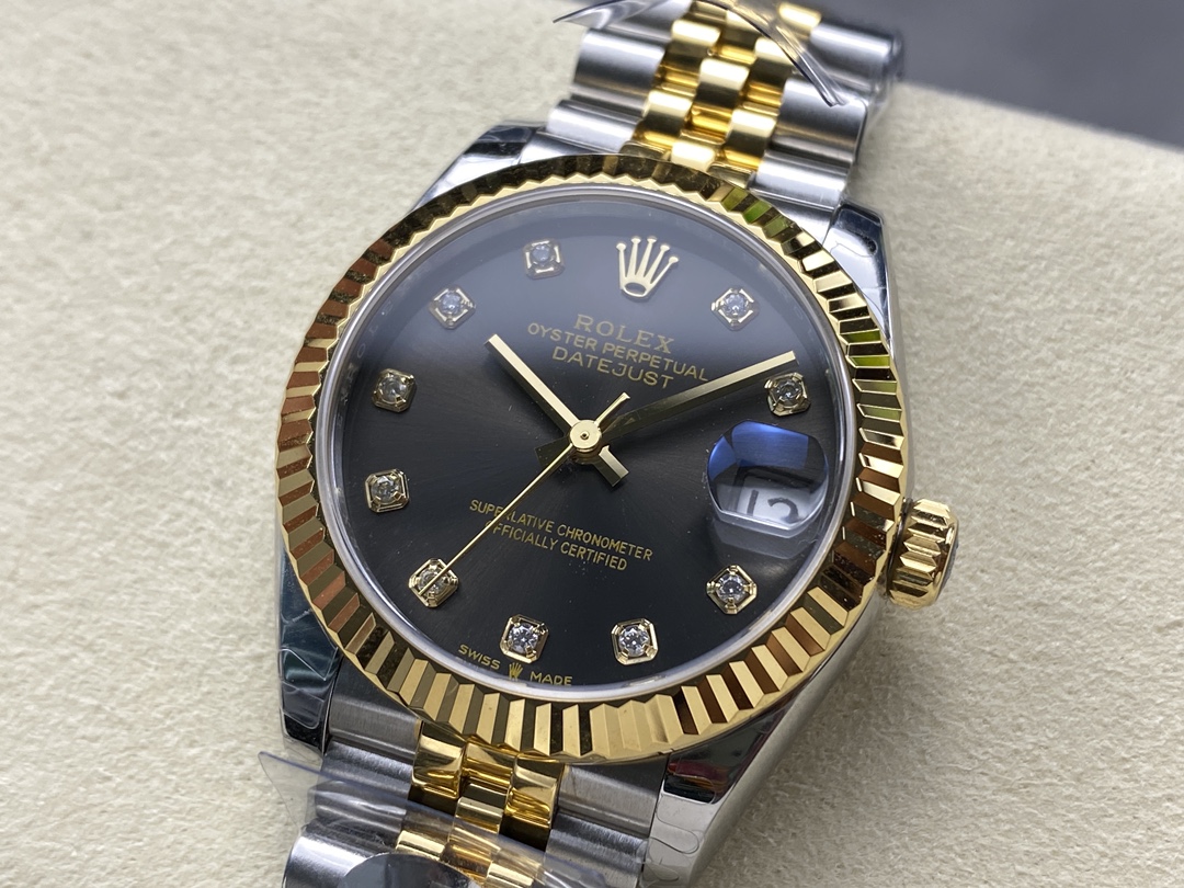 Rolex Datejust 31mm Stainless Steel and Yellow Gold 278273 0022 Grey Diamond Jubilee