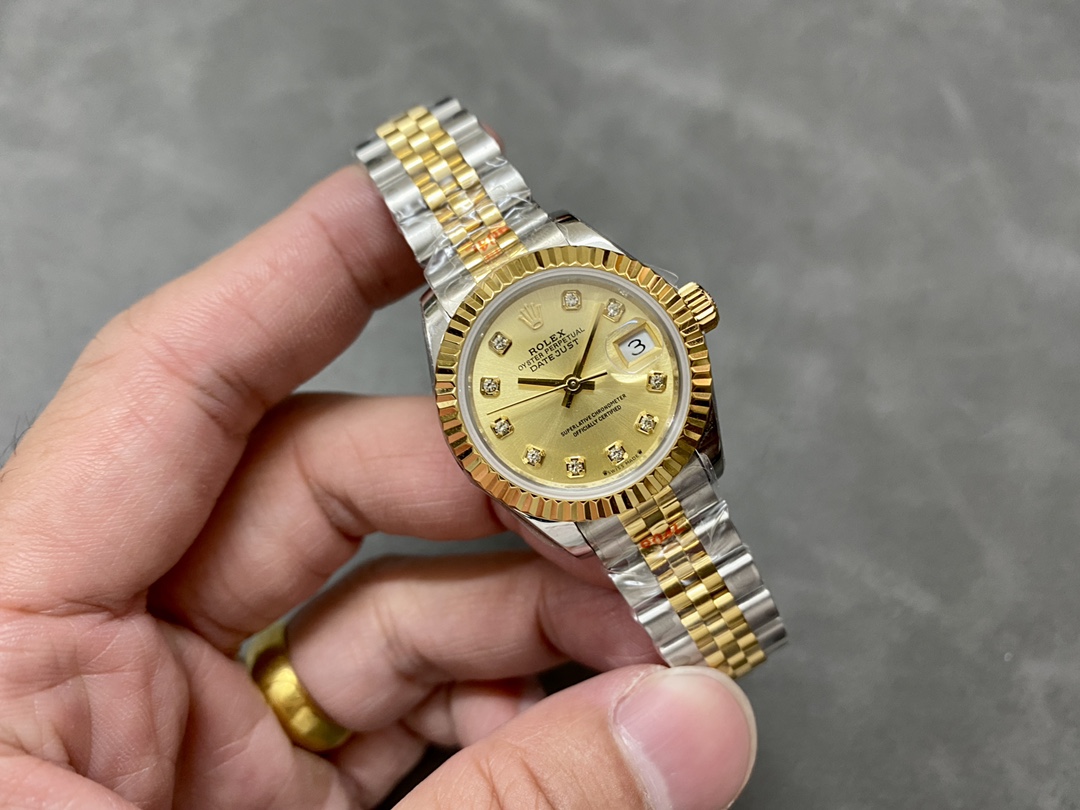 Rolex Datejust 28mm Stainless Steel and Yellow Gold m279173 0011 Women's Watch