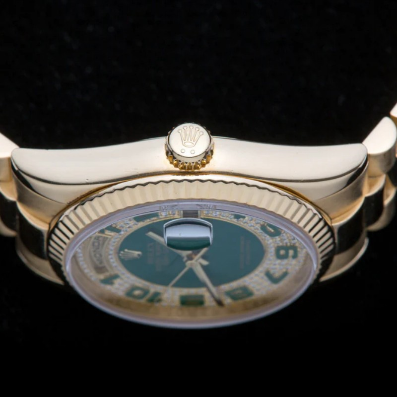 Rolex Day-Date 118238 Green Diamond Pave Dial 36mm Unisex Replica Watch
