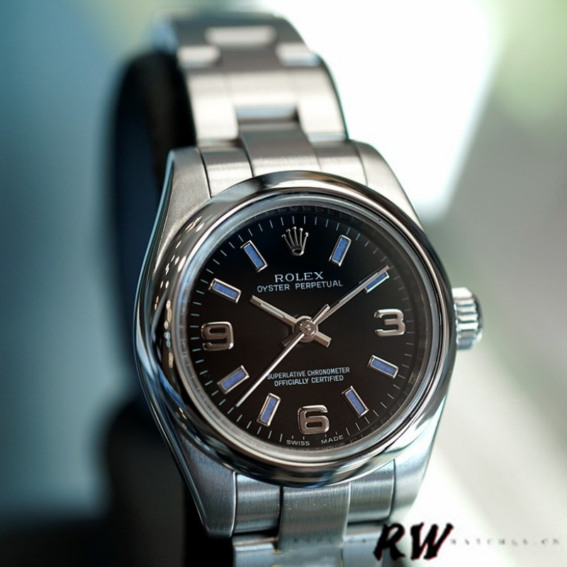 Rolex Oyster Perpetual 176200 Stainless Steel Blue Index Dial 26MM Lady Replica Watch