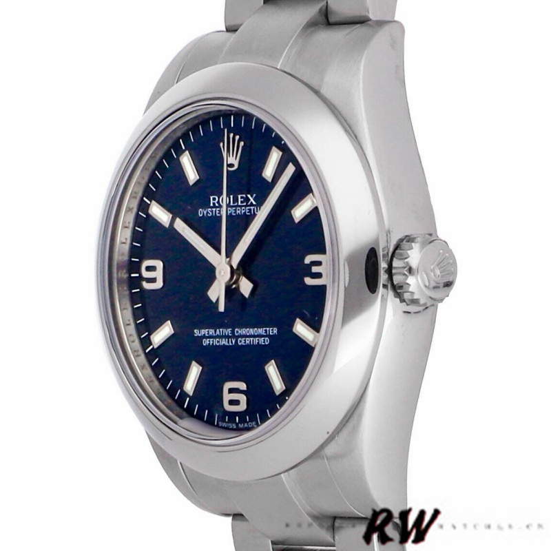 Rolex Oyster Perpetual 177200 Blue Arabic Dial Domed Bezel 31mm Lady Replica Watch