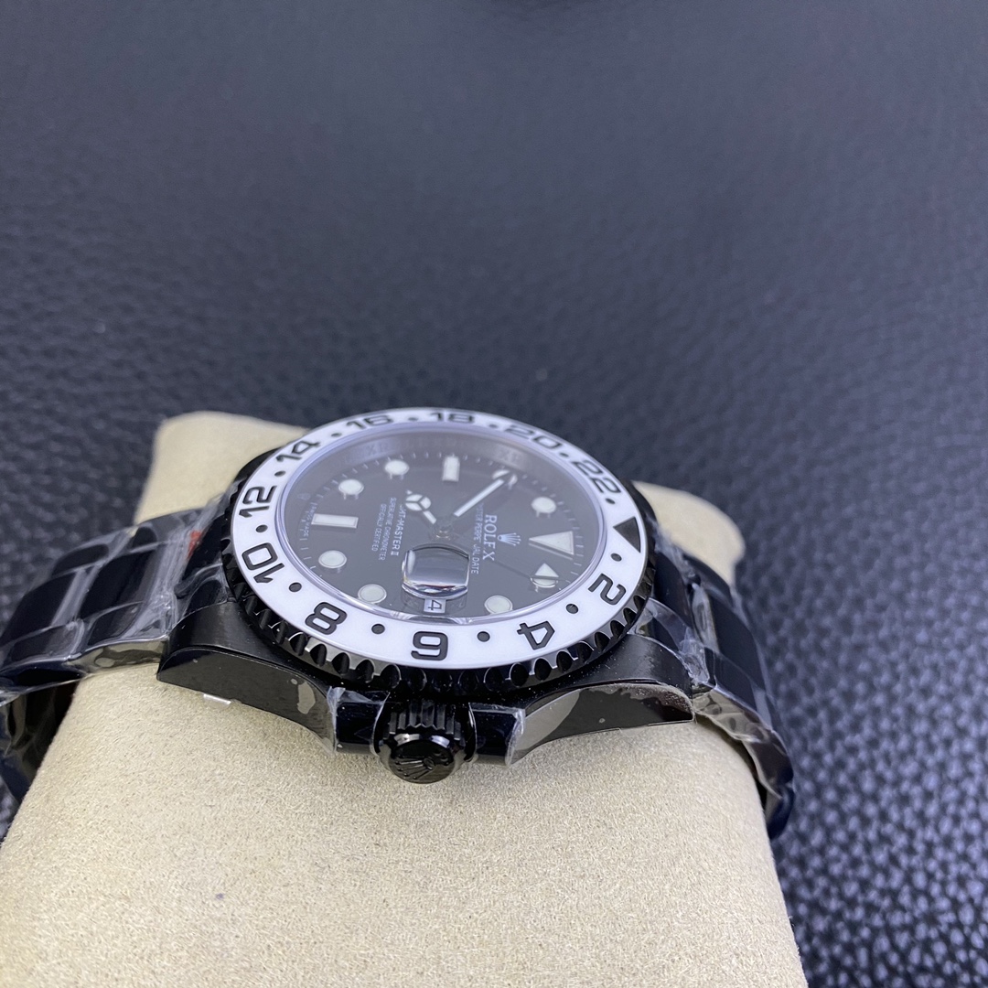 Rolex GMT Master II Black PVD/DLC Coated Black Dial Stainless Steel 16710 Men's Watch