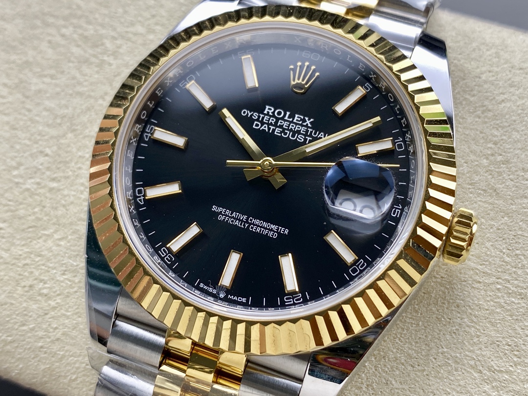 Rolex Datejust 41 Black Dial Gold & Steel 126333 0014 Men's Watch