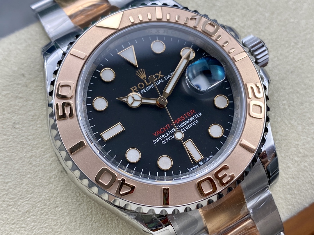 Rolex Yacht-Master 126621 EverRose Gold Black Dial 40MM Mens Replica Watch