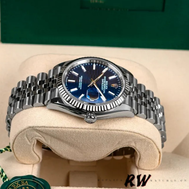 Rolex Datejust 126234 Fluted Bezel Blue Fluted Motif Dial 36MM Unisex Replica Watch