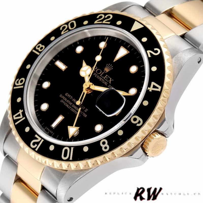 Rolex GMT-Master II 16713LN Steel Yellow Gold Black Dial 40MM Mens Replica Watch