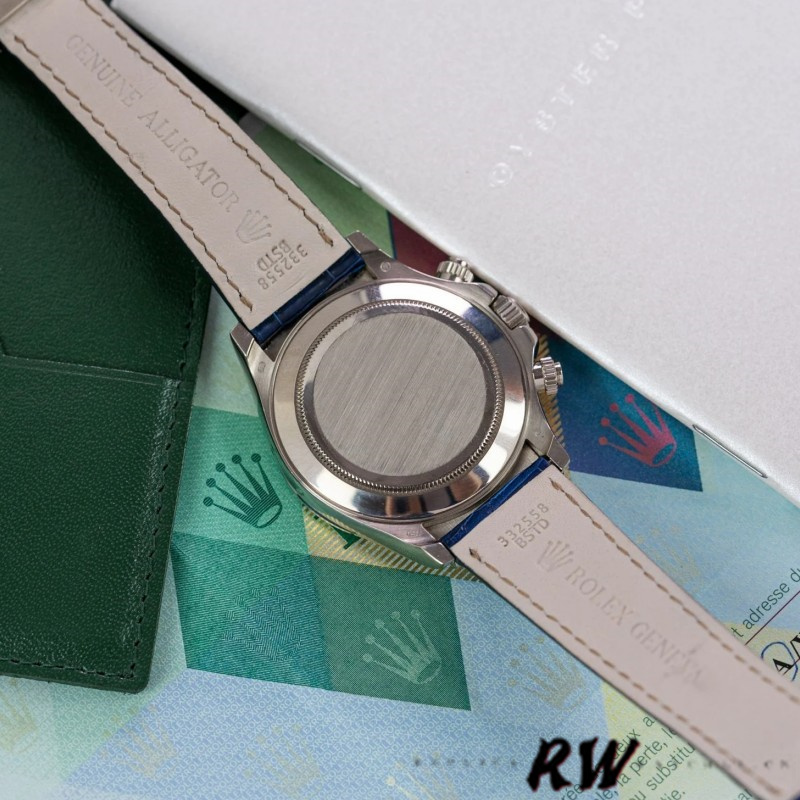 Rolex Daytona 116599 pave diamond dial Blue Leather Strap 40mm Mens Replica Watch