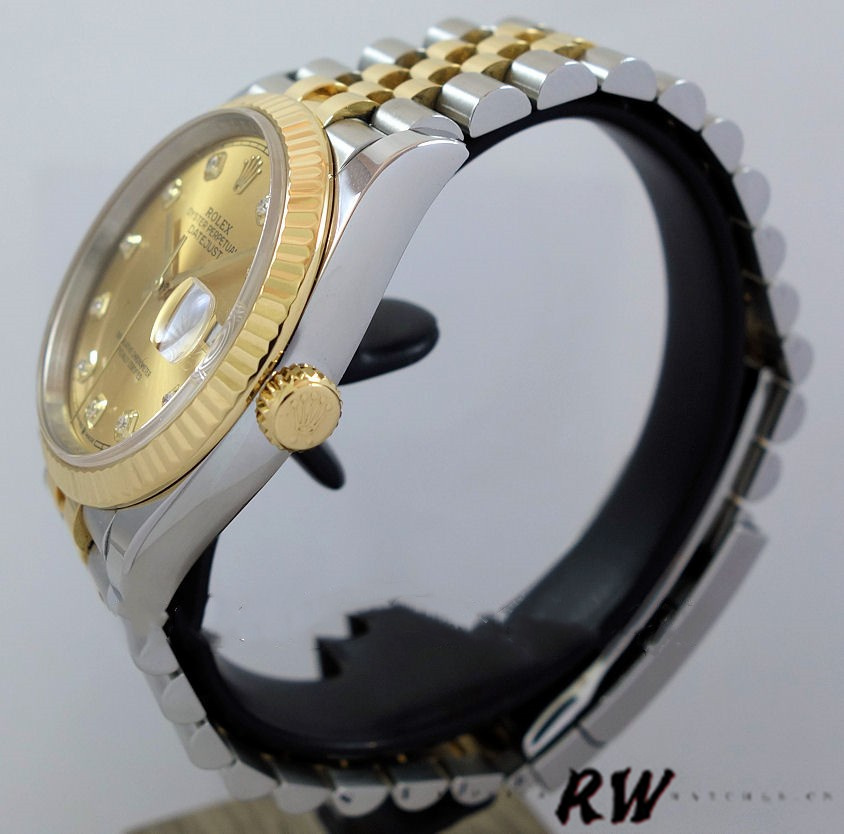 Rolex Datejust 126233 Champagne Diamond Dial Fluted Bezel 36MM Unisex Replica Watch