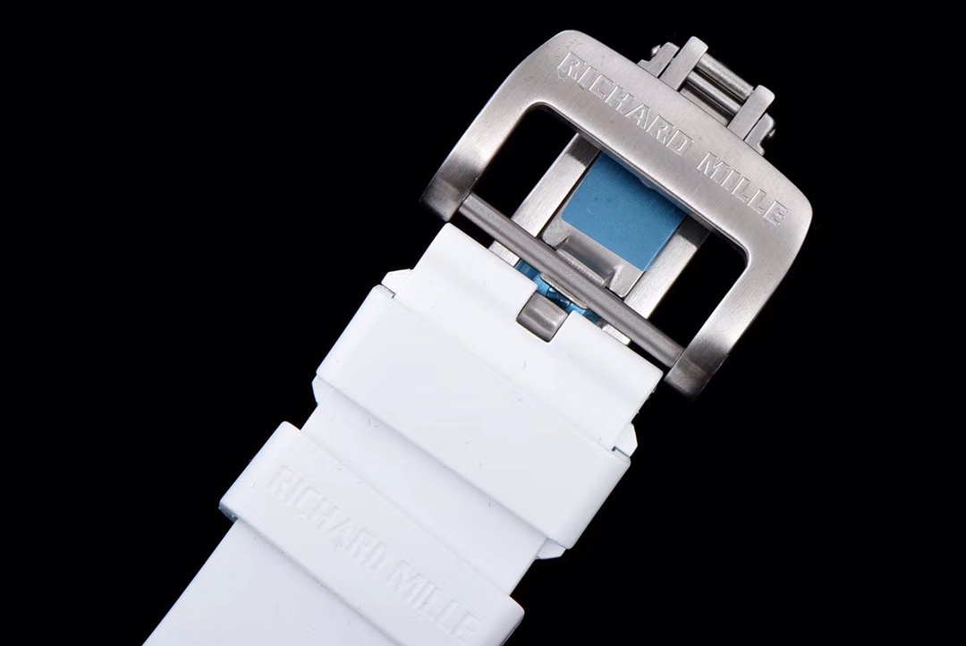 Richard Miller RM 057 NTPT Carbon Fiber White Rubber Strap