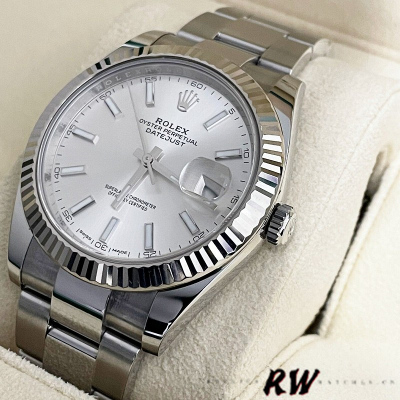 Rolex Datejust 126334 0003 Fluted Bezel Silver Dial 41MM Mens Replica Watch