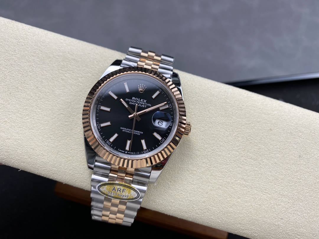 Rolex Datejust 41 Everose Gold Black Dial Jubilee Bracelet 126331