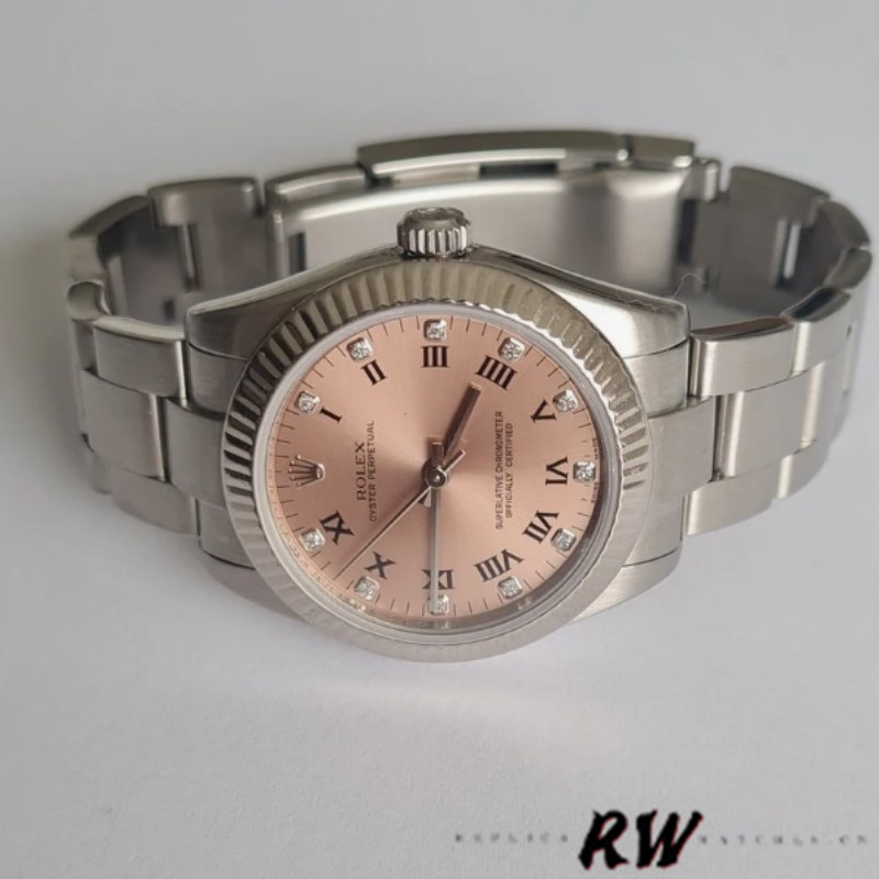 Rolex Oyster Perpetual 176234 Fluted Bezel Pink Diamond Dial 26MM Lady Replica Watch