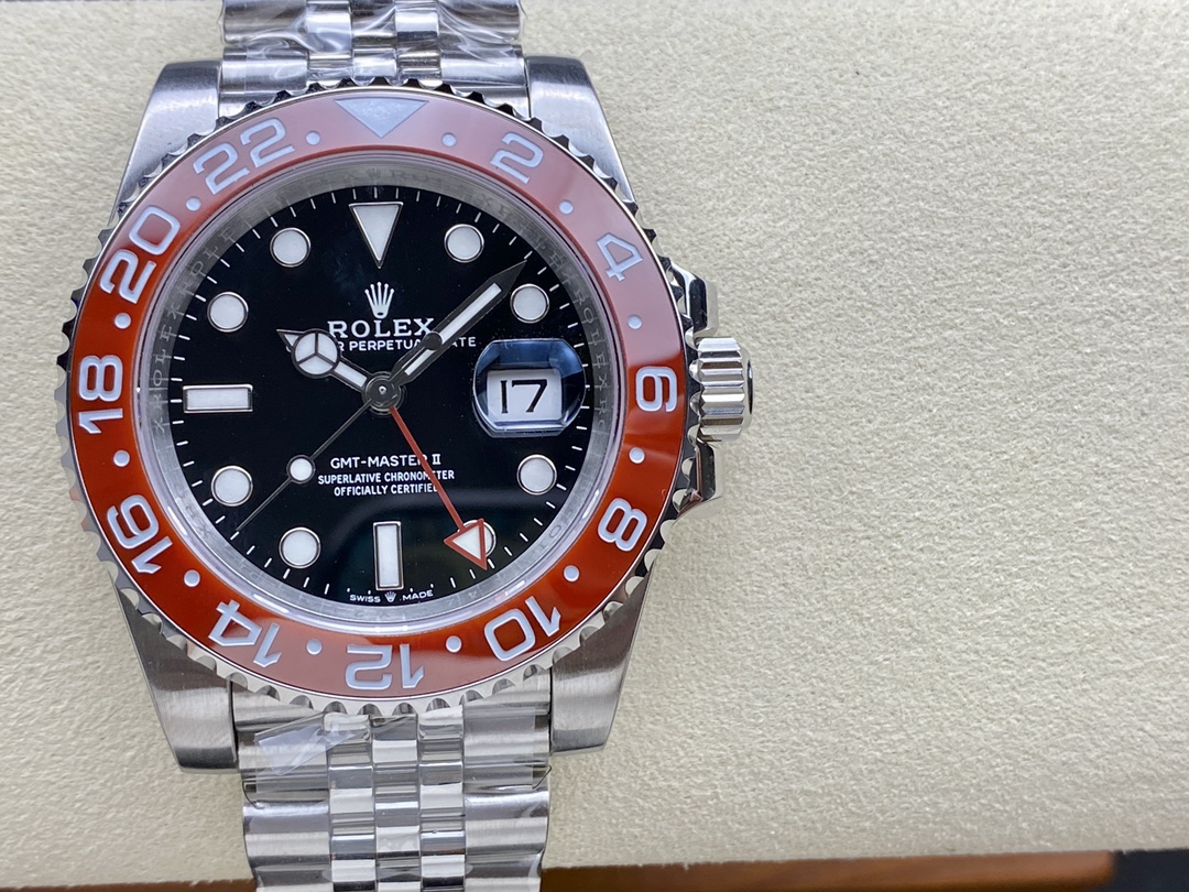 Rolex GMT Master II Pepsi 126710BLRO Jubilee Mint Black Dial 40MM Men's Watch