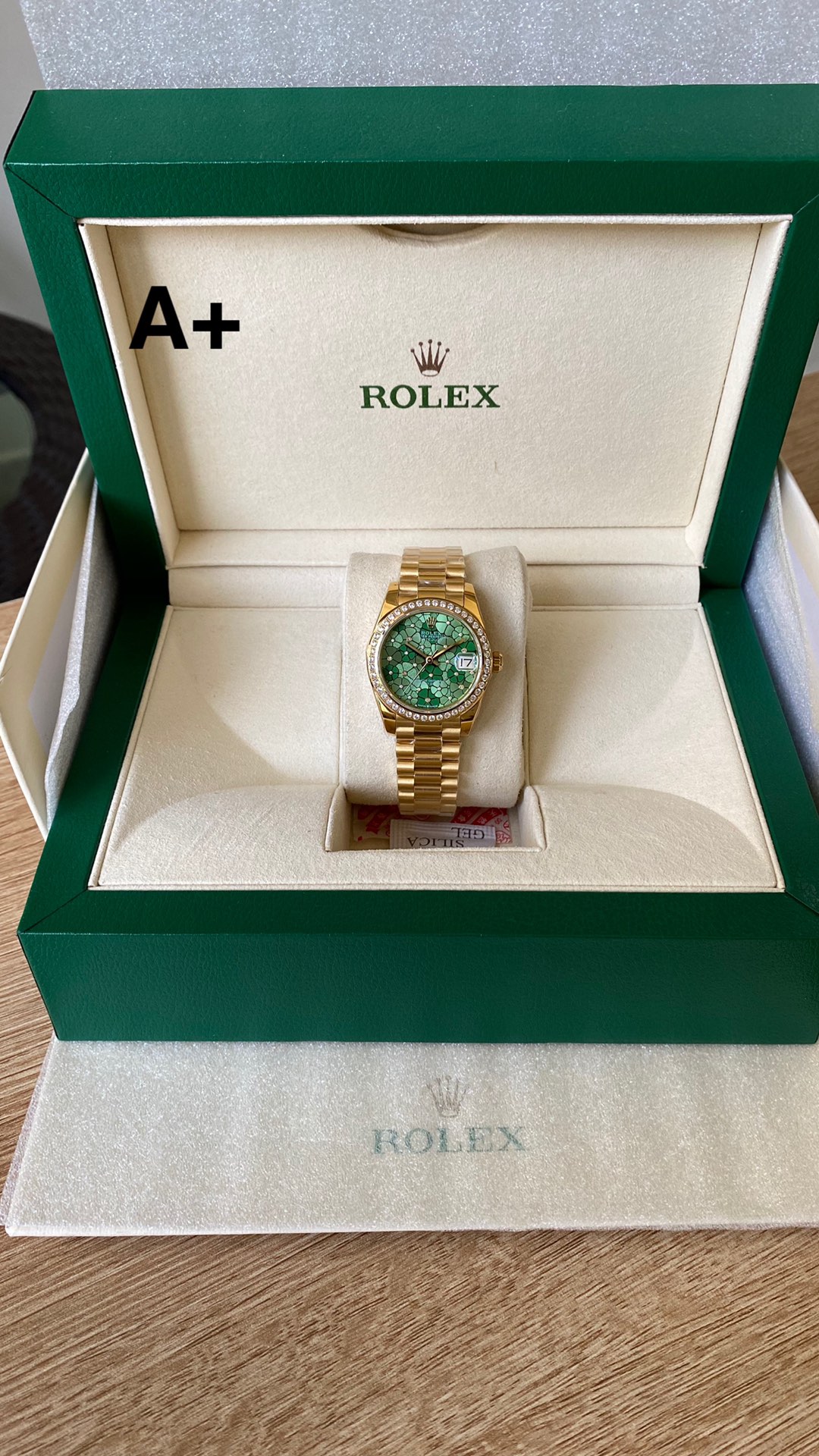 Rolex Datejust 31 Yellow Gold Olive Green Floral Motif Diamond Bezel M278288RBR 0038