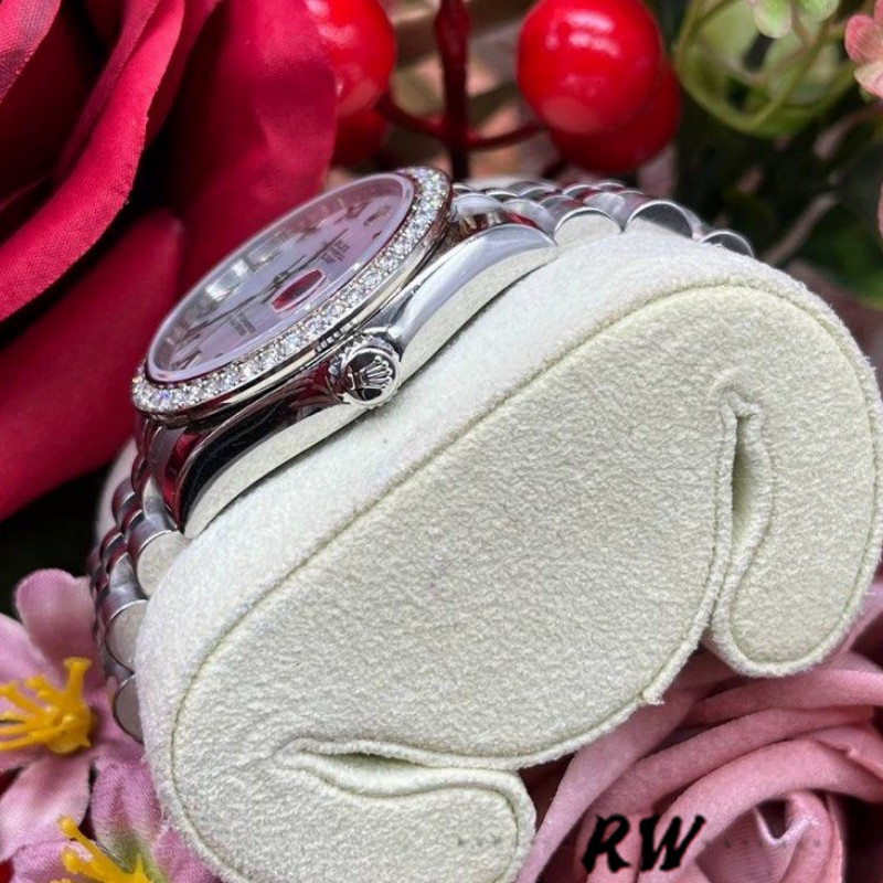 Rolex Datejust 178384 White Mother of Pearl Dial Diamonds 31MM Lady Replica Watch