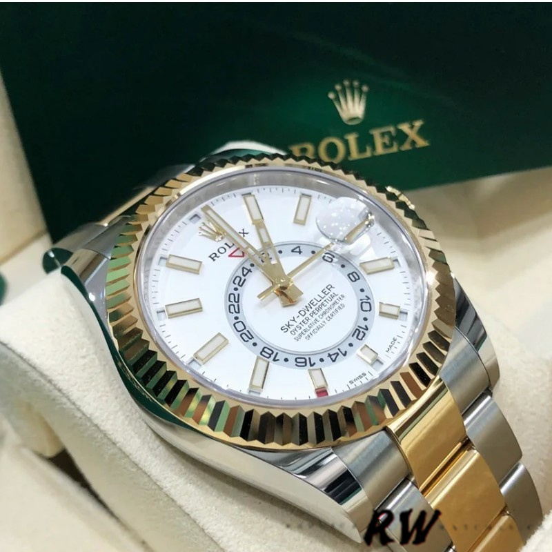 Rolex Sky-Dweller 326933 Stainless Steel White Dial 42MM Mens Replica Watch