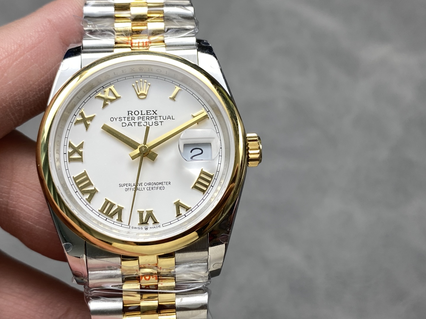Rolex Datejust 31 Stainless Steel and Yellow Gold White Roman Dial M278243 0002 Women's Watch