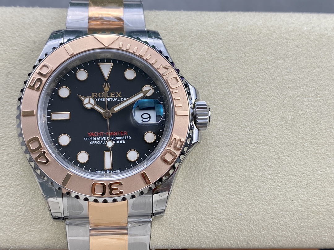 Rolex Yacht-Master 126621 EverRose Gold Black Dial 40MM Mens Replica Watch