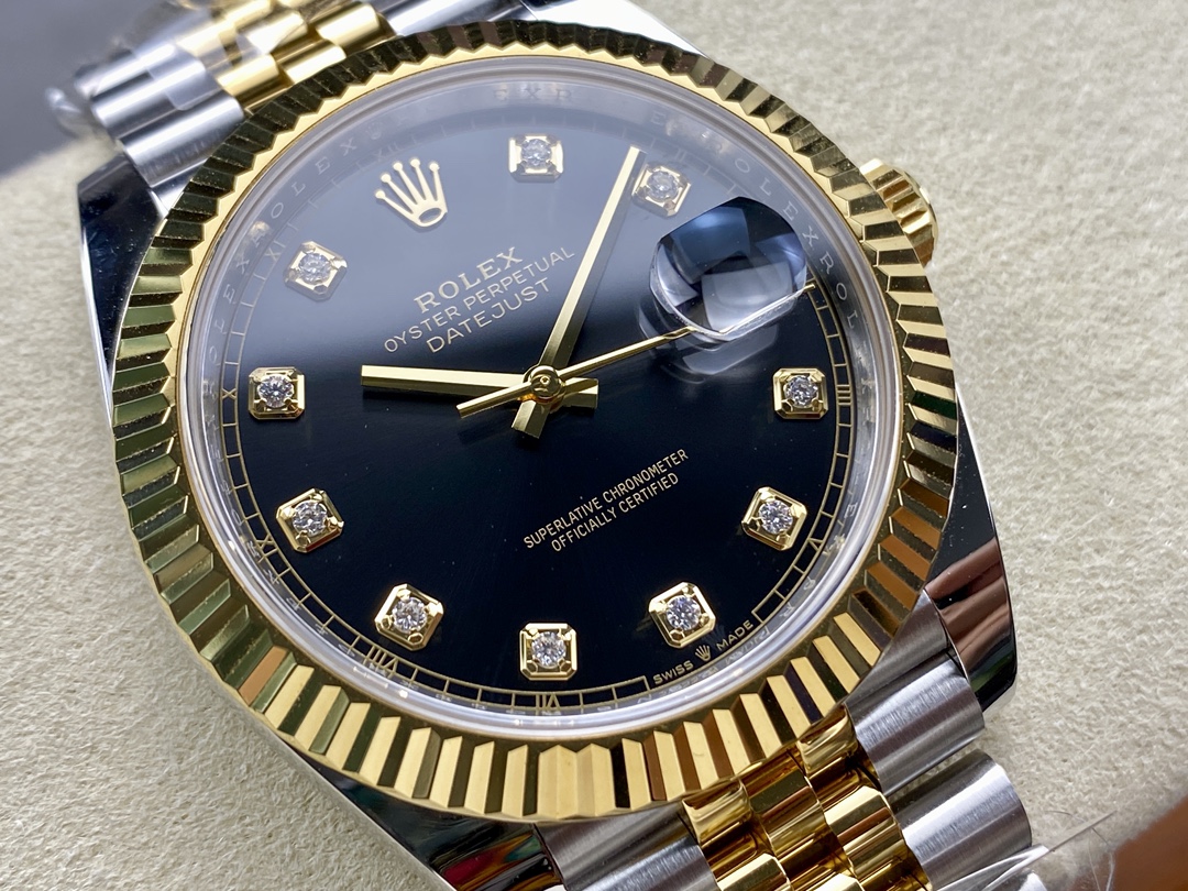 Rolex Datejust 126333 0006 Black Diamond Jubilee 41mm Men's Watch