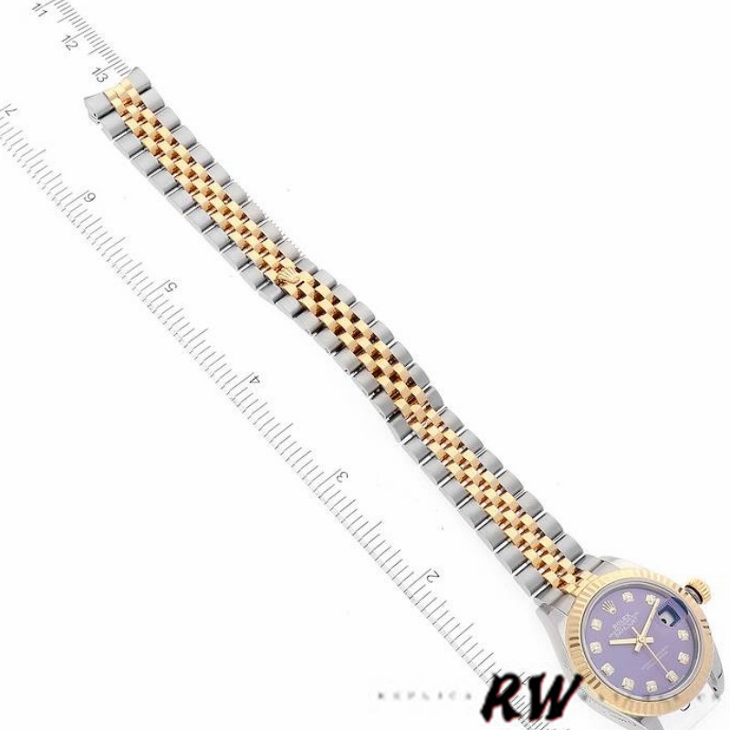 Rolex Datejust 279173 Lavender Purple Diamond Dial Fluted Bezel 28mm Lady Replica Watch